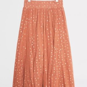 Anthropologie Kaley Shimmer Maxi Skirt in Terra Cotta